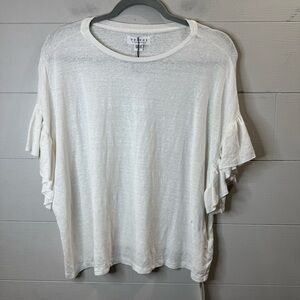 Velvet Women's White Ruffle Sleeve Top Size XS